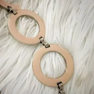 VINTAGE | Soft Nude Light Tan Color Enamel Silver Tone Metal Chain Links Belt Vintage | Accessories | Vintage Soft Nude Light Tan Color  main image 2
